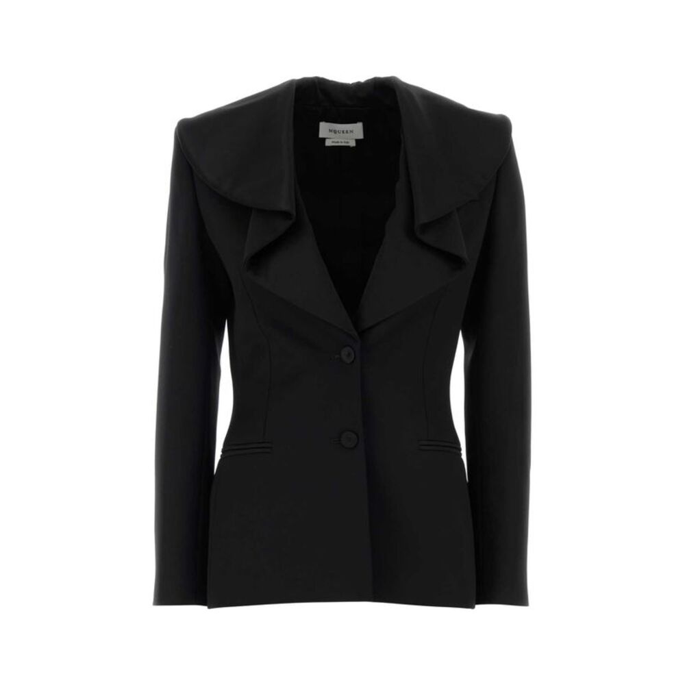 Alexander Mcqueen Women Black Wool Blazer